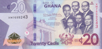 Bancnota Ghana 20 Cedis 2019 - P48 UNC foto