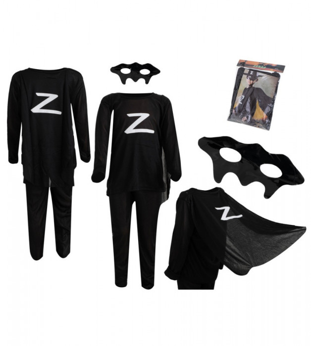 Costum carnaval zorro pentru copii (4-5 ani), marime 95 - 110 cm