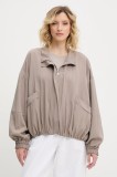 Answear Lab geaca culoarea maro, de tranzitie, oversize