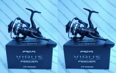 SET 2 Mulinete Feeder si Crap PRO FL VIRUS VF6500 tambur Long Cast+baitrunner