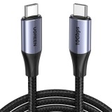 Ugreen - Data Cable US355 (80150) - Type-C, Fast Charging, 100W, 5A, 4K, 10Gbps, Smart Chip, Audio-Video, Nylon, 1m - Black