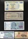 Set 5 bancnote de prin lume adunate (cele din imagini) #91, Europa