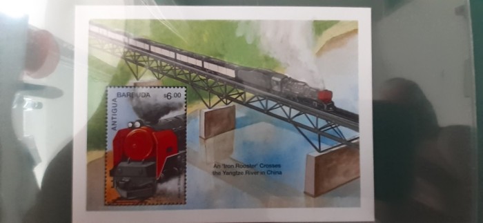 Antigua si Barbuda-Transport,locomotive ,trenuri- colita ,nestampilata MNH (T6)