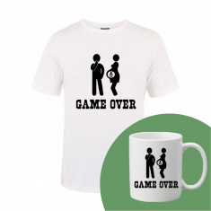 "Game over" Set Personalizat – Tricou + Cană Negru XXL