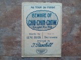 BEWARE OF CHU-CHIN-CHOW (Fox Trot) &ndash; Aranjament Iosif Paschill, Ed. S.T. Tzvetanovici București, Perioada Interbelică