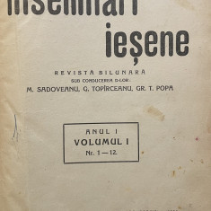 12 Reviste ÎNSEMNĂRI IEȘENE - 1936, anul I, nr. 1-12, Iași