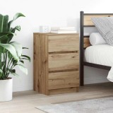 vidaXL Noptiere cu 3 sertare 2 buc Stejar Artisan 39x35x65 cm 861354