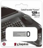 Memorie externa Flesh drive Kingston DataTraveler Kyson DTKN/128GB, 128 GB, USB 3.2, argintiu