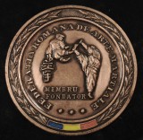 Medalie Membru Fondator FEDERAȚIA ROM&Acirc;NĂ DE ARTE MARȚIALE ,br ,6 cm