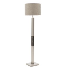 Lampadar din Metal PWL-0940, E27, argintiu-negru-gri, 43x43x153 cm