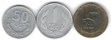 POLONIA LOT / SET Nr 3 ; 3 buc : 50 GROSZY + 1+ 5 ZLOTI / ZLOTYCH 1984