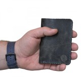 Cumpara ieftin Portofel, din piele naturala, Jack M, Gri antichizat, Elyk Creation