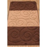 Set 2 Covorase Baie Model Sile 2546, Marimi 60 x 100 50 x 60 cm, Maro, Antialergic, Polipropilena