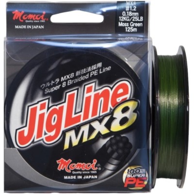 Fir Textil MOMOI Jigline MX8, Moss Green, 125m, 0.12mm, 7kg/15lbs foto