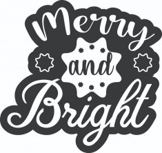 Sticker decorativ, Merry Christmas , Negru,60 cm, 4921ST foto