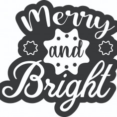 Sticker decorativ, Merry Christmas , Negru,60 cm, 4921ST