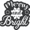 Sticker decorativ, Merry Christmas , Negru,60 cm, 4921ST