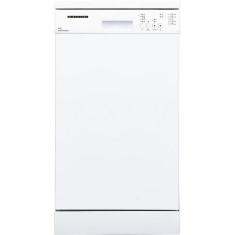 Masina de spalat vase Heinner HDW-FS4505WE++, 10 Seturi, 5 programe, Clasa E, Aquastop, 45 cm, Alb