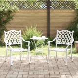 Set scaune de grădină, 2 buc., alb, aluminiu turnat