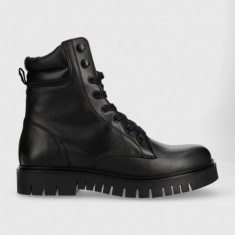 Tommy Jeans bocanci TJW LACE UP BOOT femei, culoarea negru, cu platforma, EN0EN02314