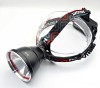 Lanternă frontală cu 3 acumulatori Li-ion 18650, &icirc;ncărcare USB, LED tip laser și lampă COB porterioara