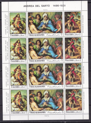 Ras al Khaima 1970 pictura del Sarto MI 399-401A MNH w66 foto