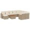 Set canapele de gradina cu perne, 11 piese, bej, poliratan