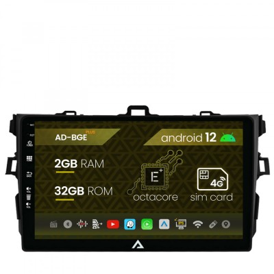 Navigatie Toyota Corolla (2007-2013), Android 12, E-Octacore 2GB RAM + 32GB ROM, 9 Inch - AD-BGE9002+AD-BGRKIT091 foto