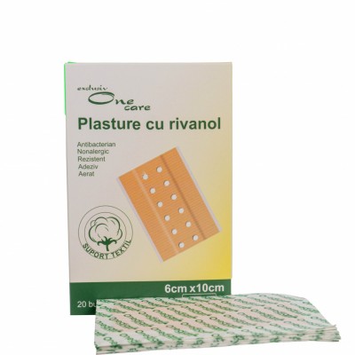 ONE CARE PLASTURE CU RIVANOL 6X10CM 20BUC/CUT foto