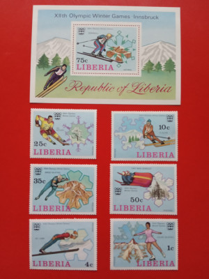 LIBERIA, INNSBRUCK - COLIȚĂ + SERIE COMPLETĂ MNH foto