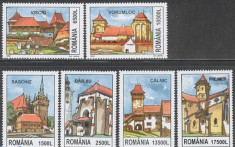 ROMANIA 2002 CETATI SASESTI IN TRANSILVANIA Serie 6 val . LP1582 MNH** foto