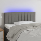 VidaXL Tăblie de pat cu LED, gri &icirc;nchis, 80x5x78/88 cm, textil