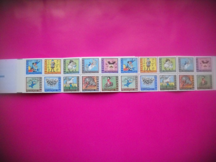 HOPCT TIMBRE SUEDIA MNH 339 POSTA /PARTICULARA-CARNET 20 VAL 1987-NESTAMPILAT