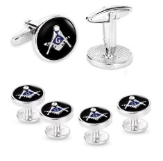 Set Butoni si Nasturi cu Simboluri Masonice MM492