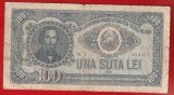 (17) BANCNOTA ROMANIA - 100 LEI 1952, REPUBLICA POPULARA ROMANA, PORTRET NICOLAE BALCESCU, SERIE ALBASTRA