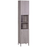 Kleankin Coloană Baie 2 Dulapuri 2 Rafturi Deschise MDF Suprafață Netedă 30x32x172.5cm Culoare Lemn | Aosom Romania