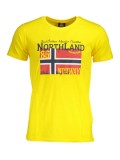 Tricou barbati, cu imprimeu cu logo, Regular fit, Galben, L