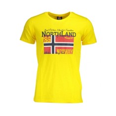 Tricou barbati, cu imprimeu cu logo, Regular fit, Galben, L
