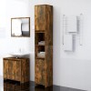 VidaXL Dulap de baie, stejar fumuriu, 30x30x183,5 cm, lemn prelucrat
