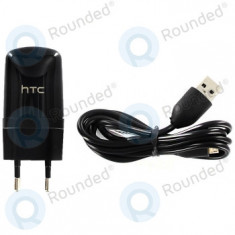 Încărcător de călătorie USB HTC TC E250 negru incl. Cablu de date USB 1000mAh 99H10161-01