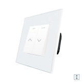 Cumpara ieftin Intrerupator mecanic pentru jaluzele Luxion, alb, cu rama din sticla