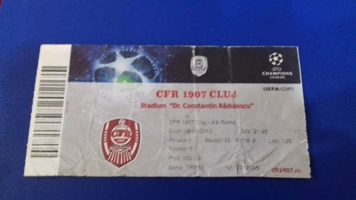 bilet CFR Cluj - AS Roma