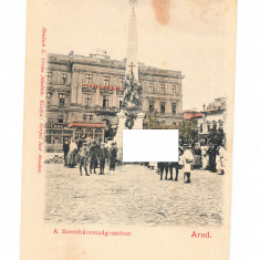 CP Arad - Grupul statuar Sf. Treime, pana in 1918, necirculata, patata