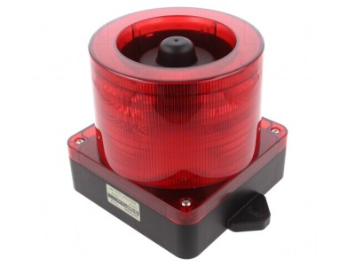 Semnalizator Luminos și Acustic LED Roșu 10-30V IP66 foto