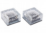 Set 2 lampi solare in aspect piatra de sticla Livarno home, 10 x 10 x 5.3 cm