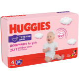 Scutece Huggies Pants Girl 4, 9-14 kg, 58 buc