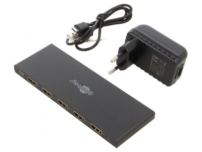 Splitter HDMI 2.0 HDCP 2.2 Negru 4 Ieșiri foto