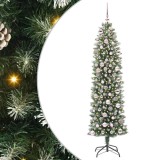 VidaXL Copac Artificial Slăb de Crăciun cu 300 LED Verde și alb 180 cm 3395295