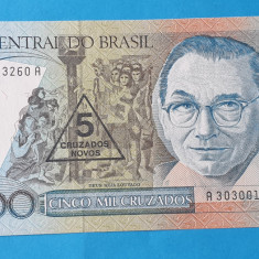 Bancnota - Brazil Brazilia 5000 Cruzados - in stare foarte buna