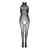 Catsuit Kotek BG001 S/M/L, Lenjerie Sexy Femei, Body Negru Elegant, Plasa, Decupaje, Material Elastic, Senzualitate Maxima